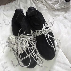 Elena Dawson Suede flats, avant-garde, Gothic